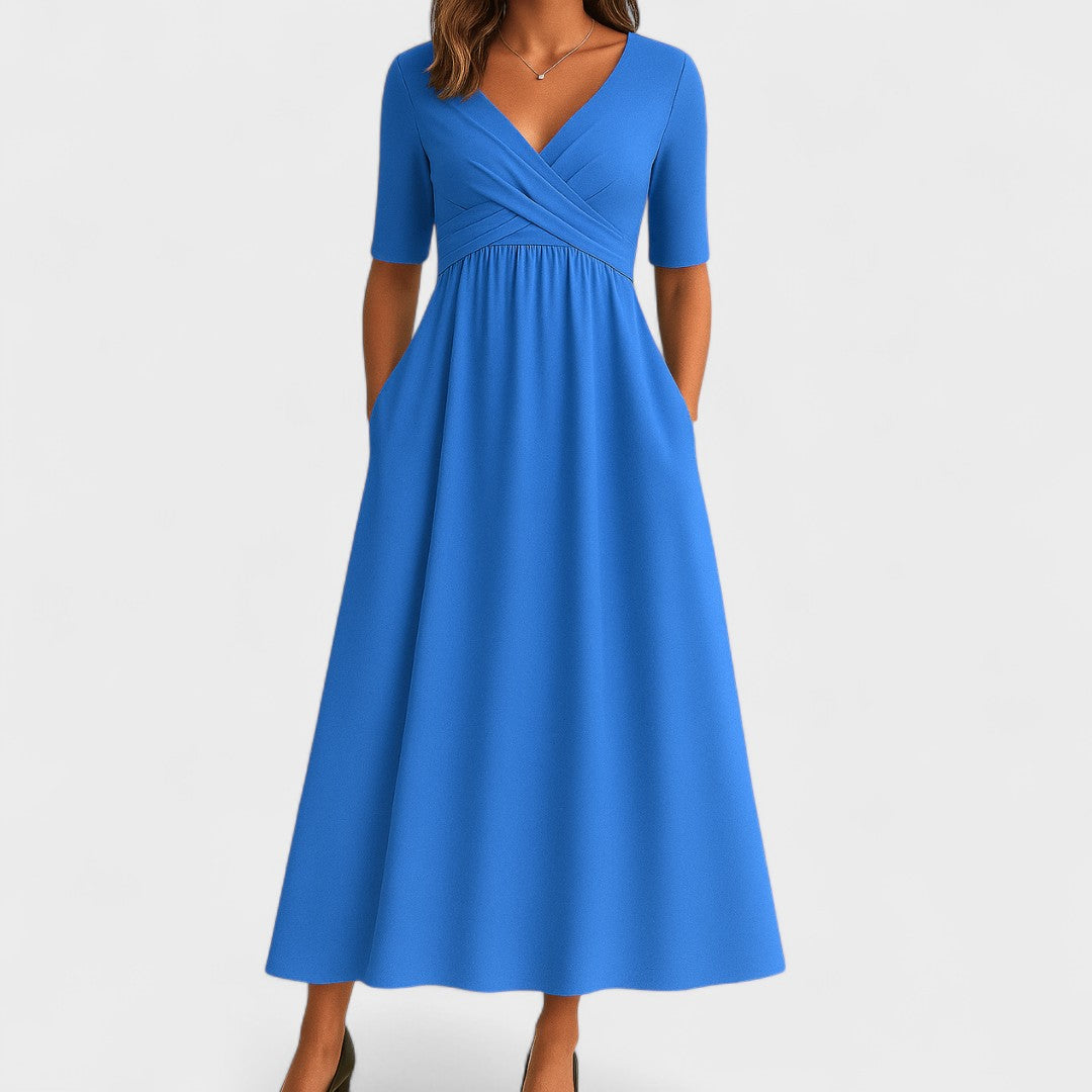 Damen Wickelkleid V-Ausschnitt
