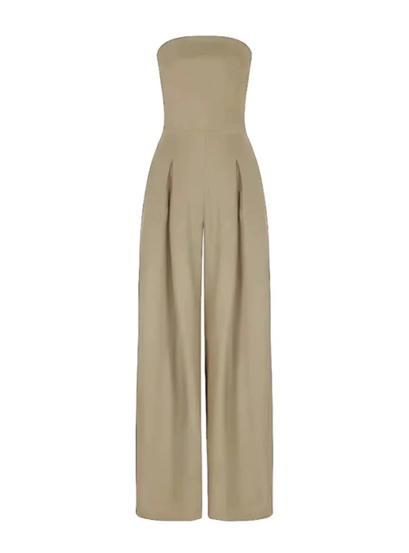 Damen Trägerloser Jumpsuit Leicht Weit Sommer