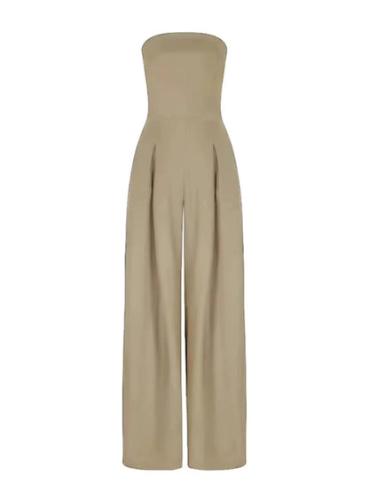 Damen Trägerloser Jumpsuit Leicht Weit Sommer
