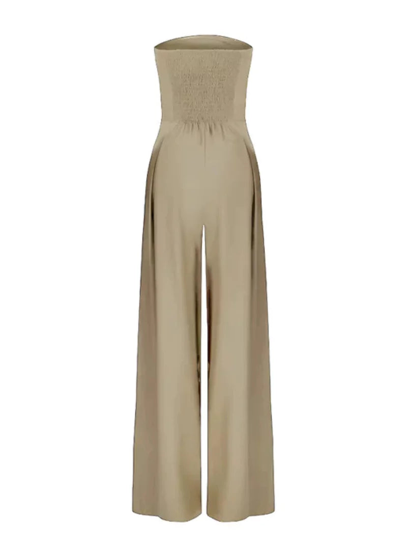 Damen Trägerloser Jumpsuit Dunkelblau Abendveranstaltung