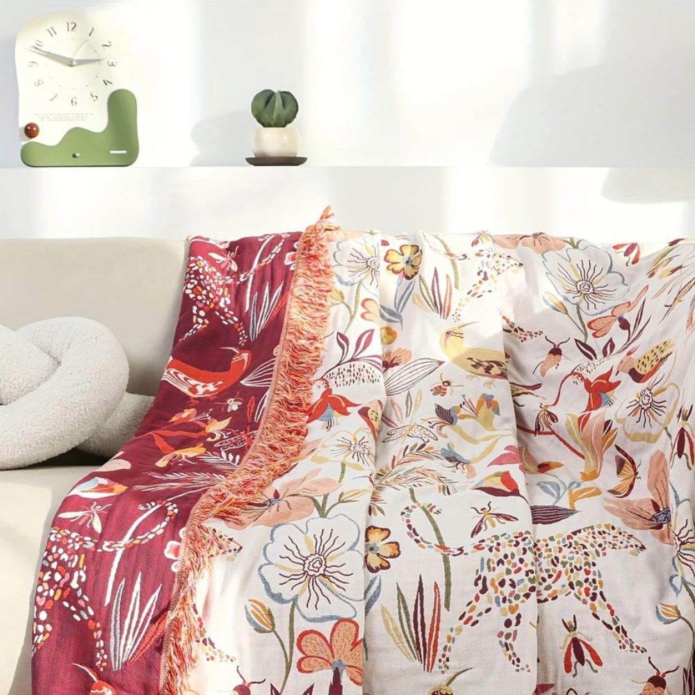 Baumwoll-Wendedecke Jungle Bloom