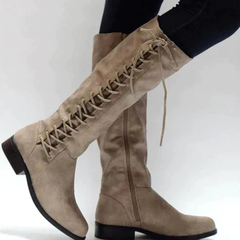 Norvielle Damen Schnürstiefel Elegant Leder