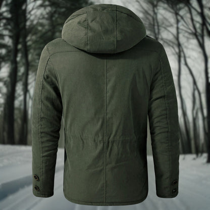 Herren Winterjacke Warm Kapuze Taschen