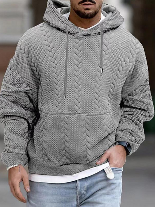 Herren Langarm Hoodie Känguru Taschen Schwarz - Norvielle
