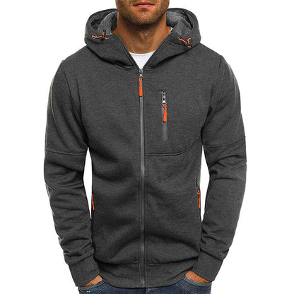 Kapuzenjacke mit Reißverschluss | Warm | Taschen | Kapuzenjacke mit Reißverschluss | Herren-Kapuzenjacke-Dunkelgrau-S-Chaps Herrenmode