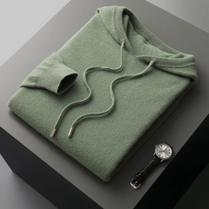 Kapuzenpulli - Einfacher Strickpullover für Männer-Grün-S-Chaps Herrenmode