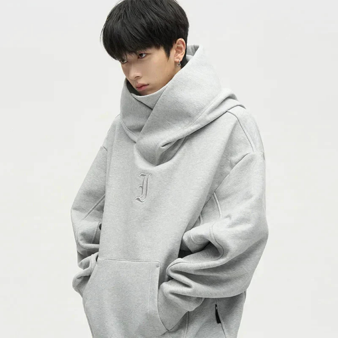 Männer Übergröße Kapuzenpulli Warm Kängurutasche Baumwolle Schwarz - Norvielle