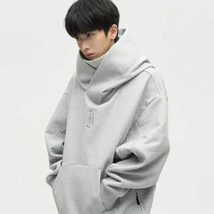 Männer Übergröße Kapuzenpulli Warm Kängurutasche Baumwolle Schwarz - Norvielle
