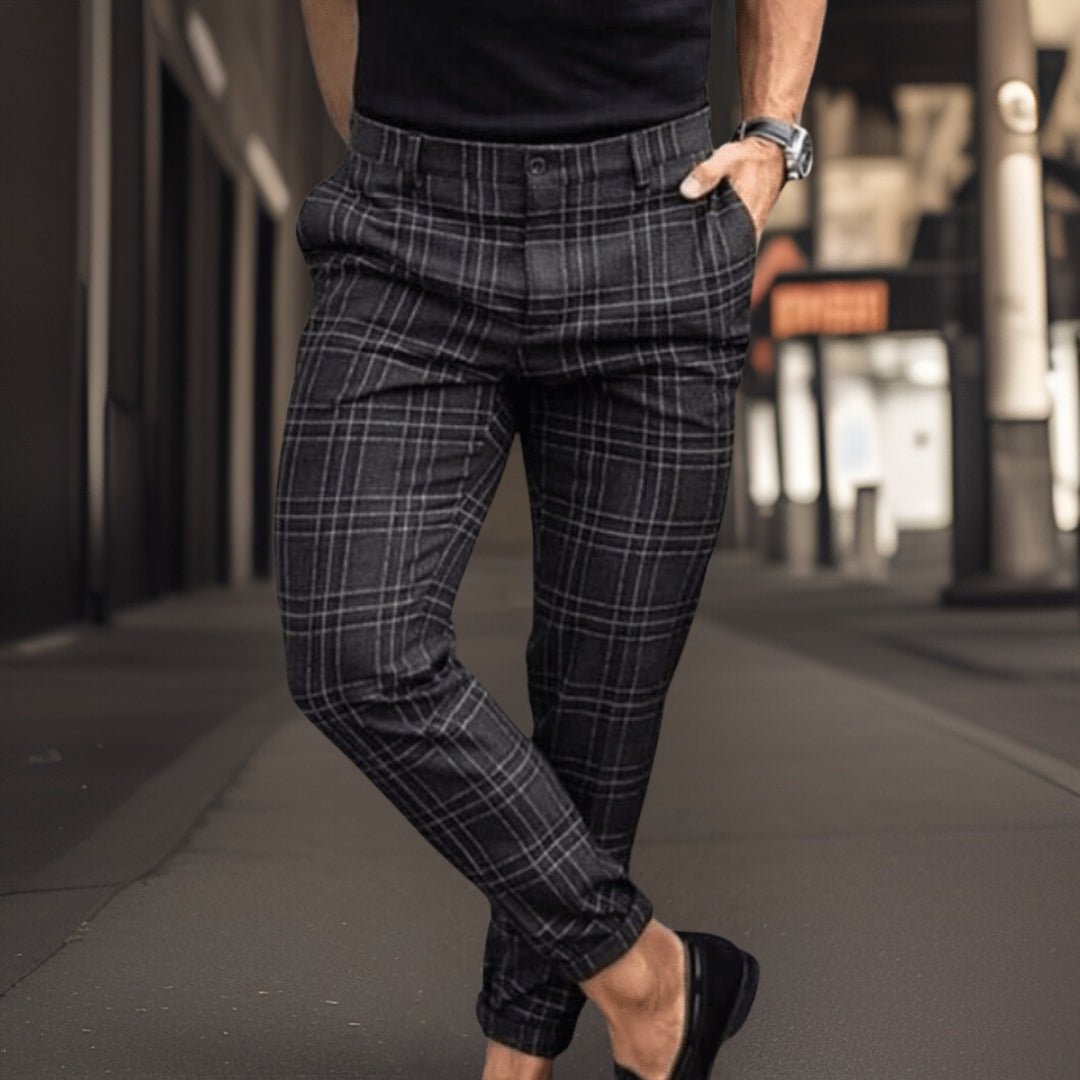 Herren Chino Hose Slim Fit Schottenkaro - Norvielle