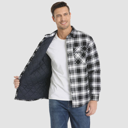 Karierte Jacke | Knopfleiste | Gestepptes Futter | Karierte Jacke | Herrenbekleidung-Chaps Herrenmode