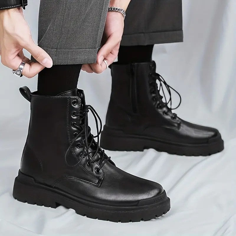 Herren Winterstiefel Schnürstiefel Schwarz - Norvielle