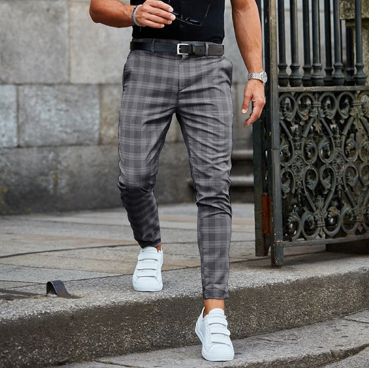 Herren Slim-Fit Karo-Hosen Stretch - Norvielle