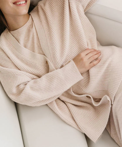 Damen Oversized Strickjacke mit Knöpfen