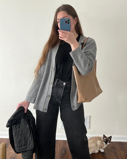 Damen Oversized Strickjacke mit Knöpfen