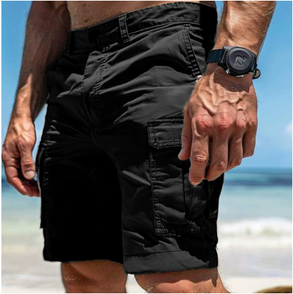 Herren Outdoor Cargo Shorts mit Taschen Baumwolle Beige