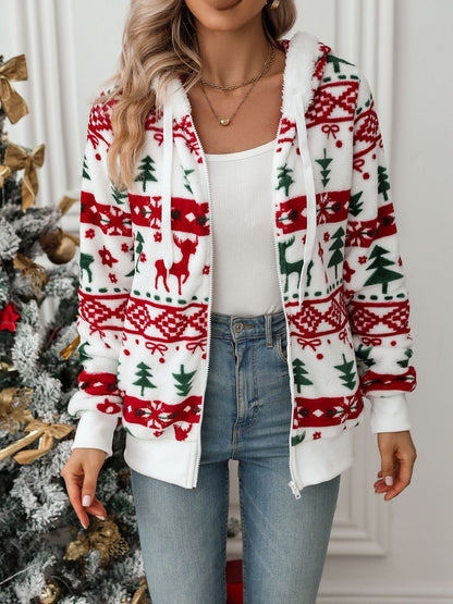 Damen Weihnachts-Hoodie Warm Festlich Rot
