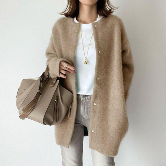 Amandine Damen Cardigan Layering Kaschmir Beige - Norvielle