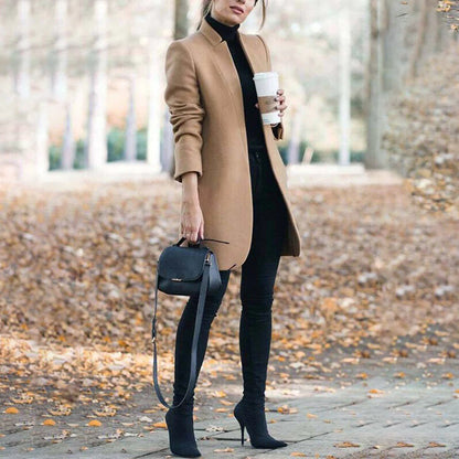 Damen Blazer Einfarbig Büro Look Elegant - Norvielle