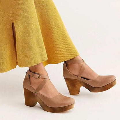 Damen Elegante Wedge High Heels Geschlossene Zehen