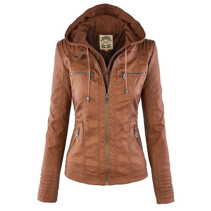 Damen Winterjacke Kurz Kapuzen Schwarz - Norvielle