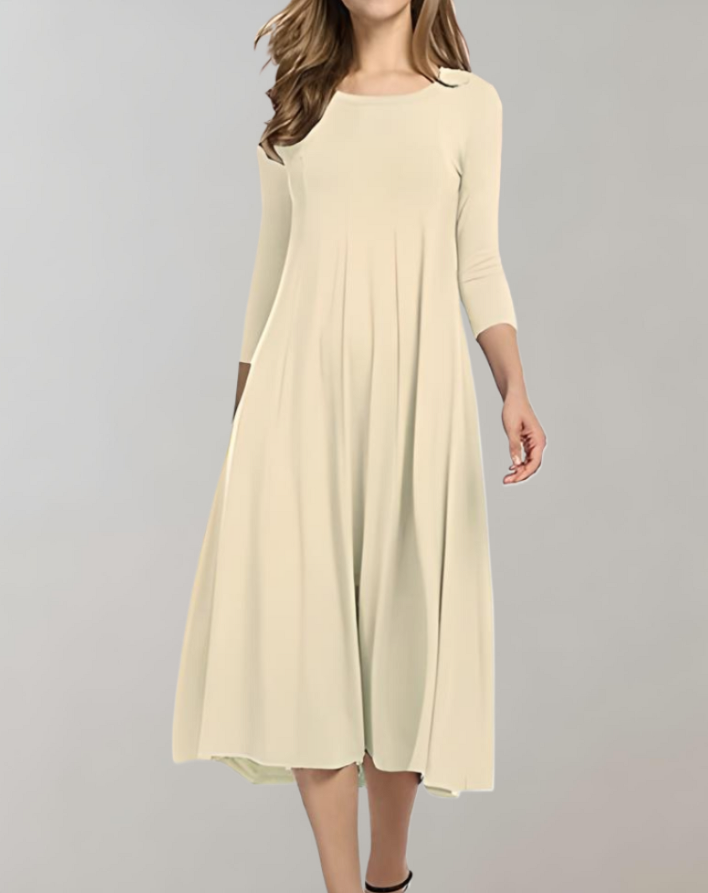 Damen Swingkleid 3/4 Ärmel Schwarz - Norvielle
