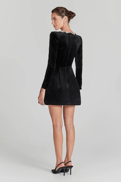 Yassy Damen Velvet-Kleid Elegant