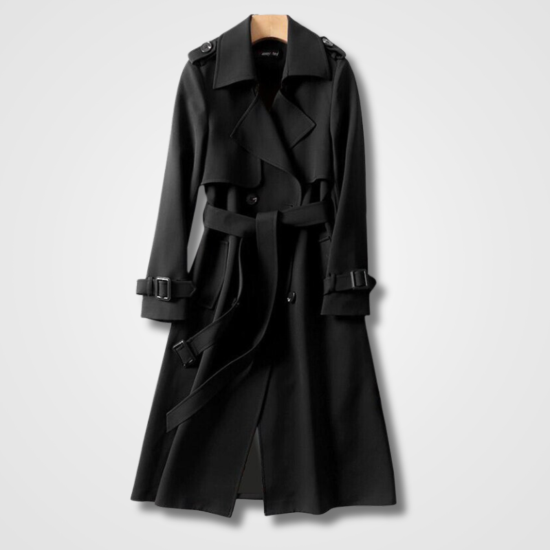Norvielle Damen Trenchcoat Lang Elegant
