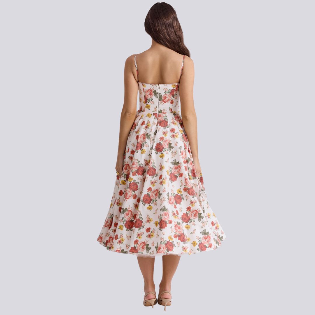 Norvielle Damen Maxi-Kleid V-Ausschnitt A-Linie