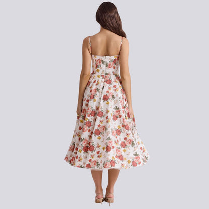 Norvielle Damen Maxi-Kleid V-Ausschnitt A-Linie
