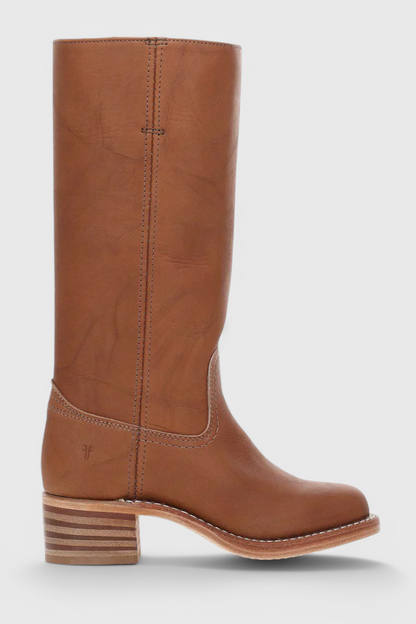 Damen High Boots Lederoptik Blockabsatz