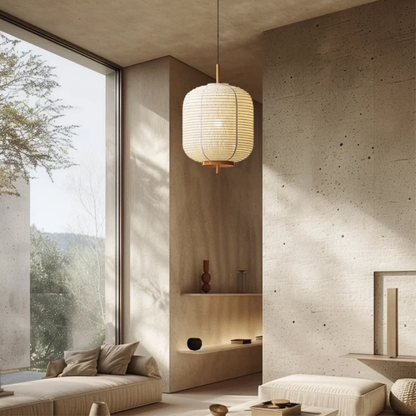 Asiatische Reispapier Pendelleuchte