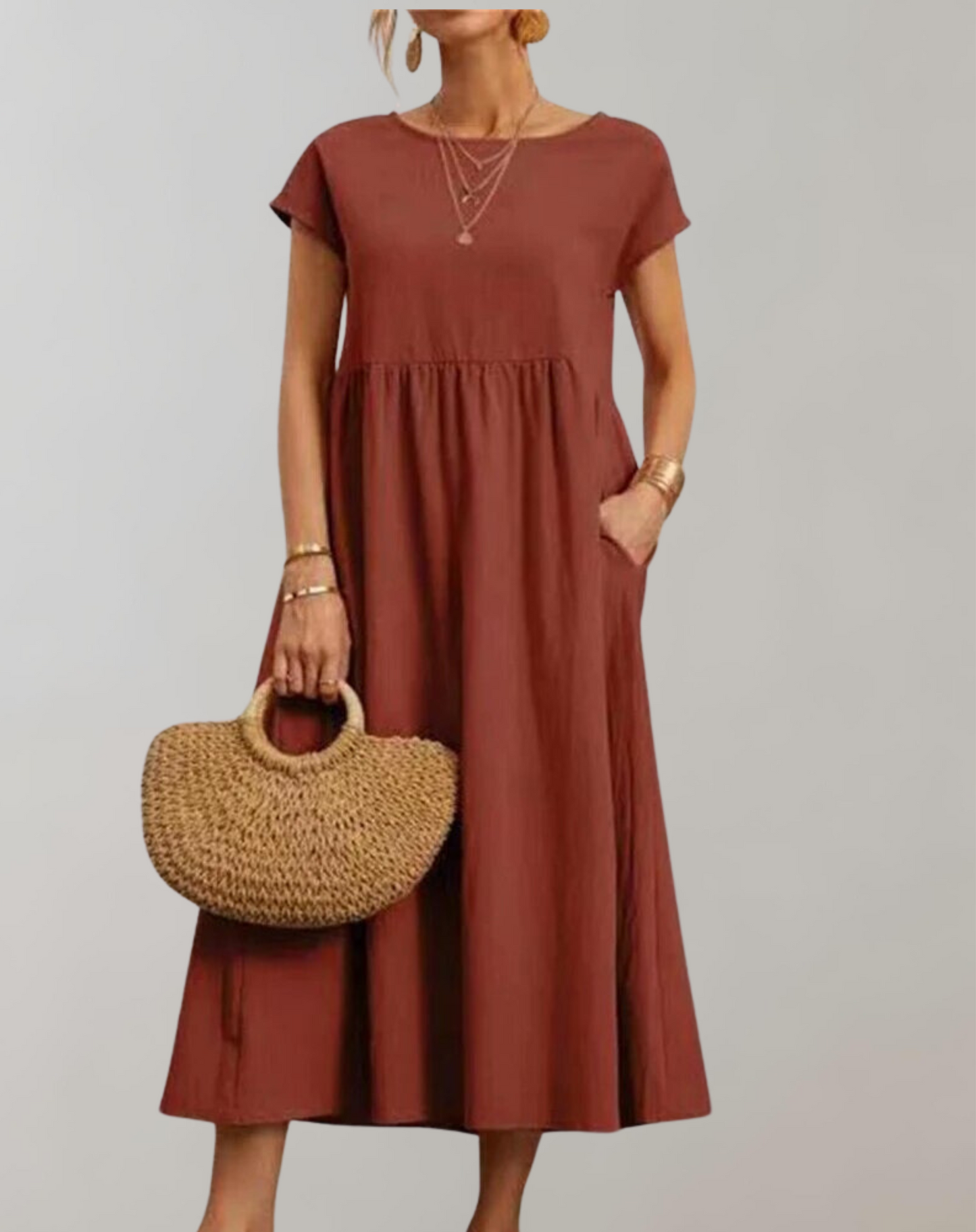 Klassisches Midi-Kleid im Vintage-Stil