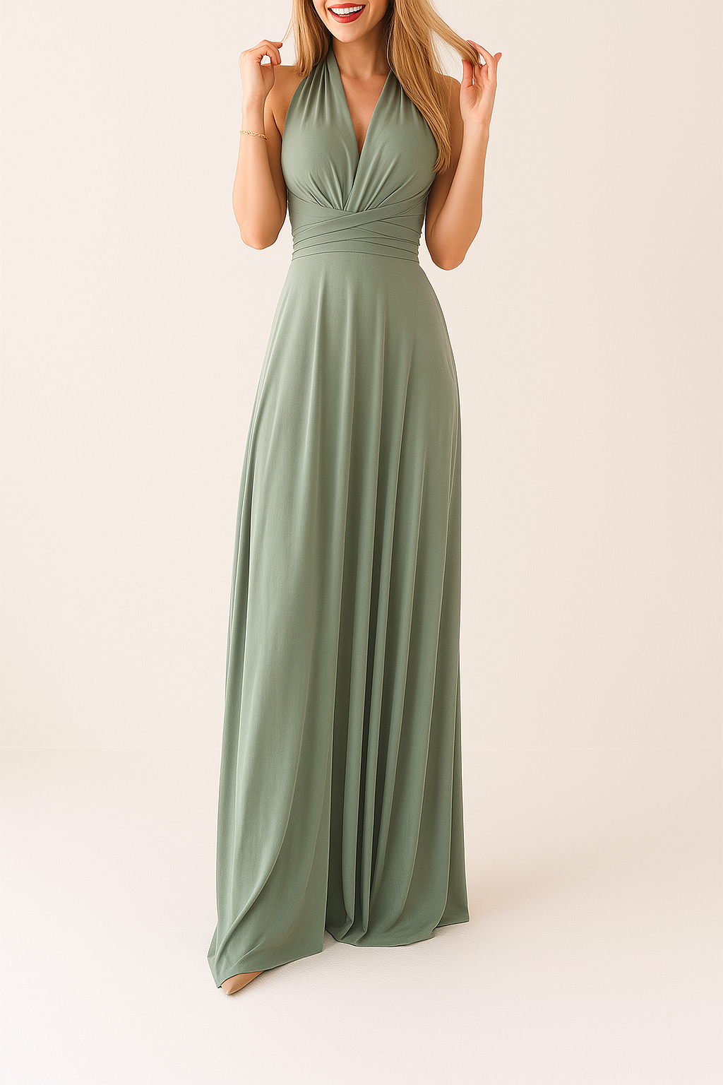 Norvielle Damen Sommerkleid Leicht Beige