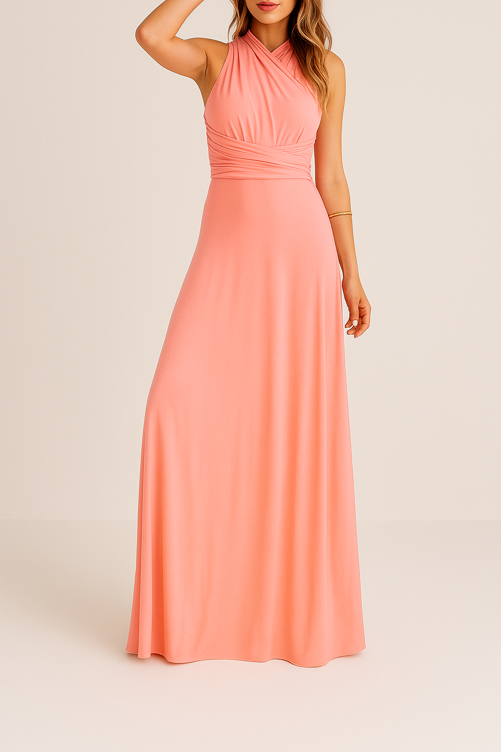 Norvielle Damen Sommerkleid Leicht Beige