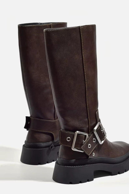 Damen Biker-Reitstiefel Robust