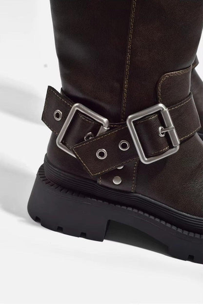 Damen Biker-Reitstiefel Robust