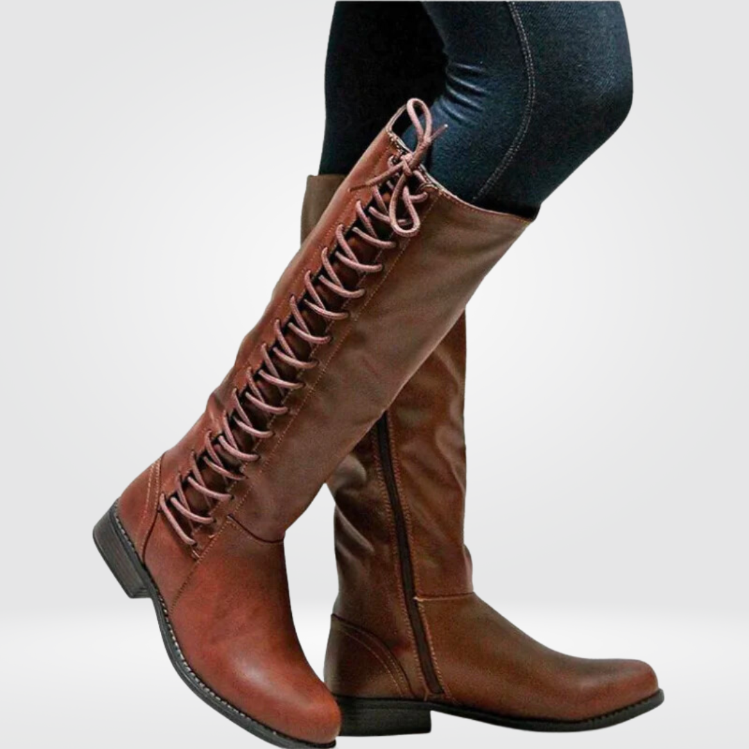Damen Knöchelhohe Stiefel Leder Rutschfeste Sohle
