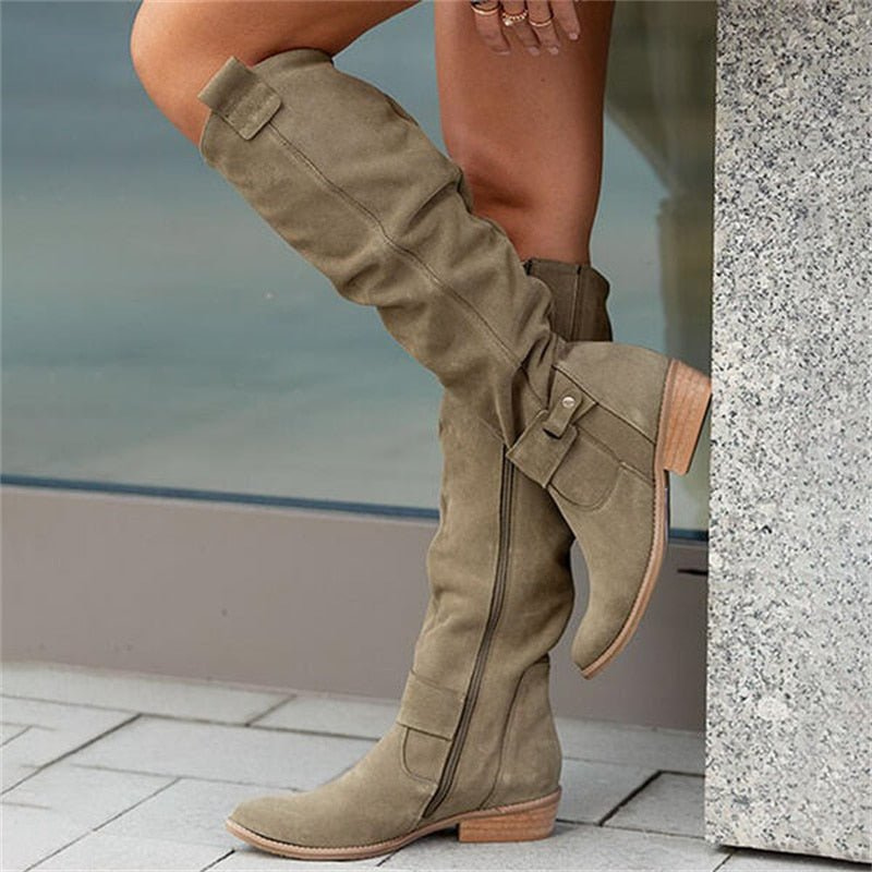 Damen Knöchelstiefel Reißverschluss Winter