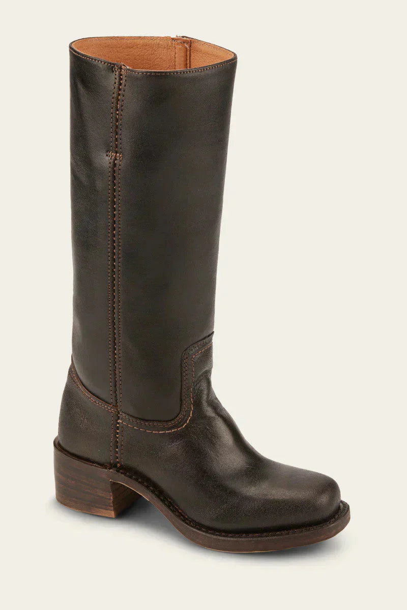 Damen Kniehohe Stiefel Elegantes Leder Schwarz - Norvielle