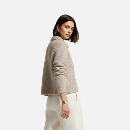 Damen Strickjacke Florale Knöpfe Hüftlang