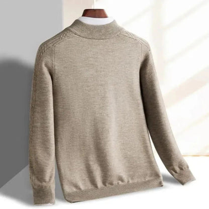 Herren Strickpullover Gerippt Leicht Beige - Norvielle