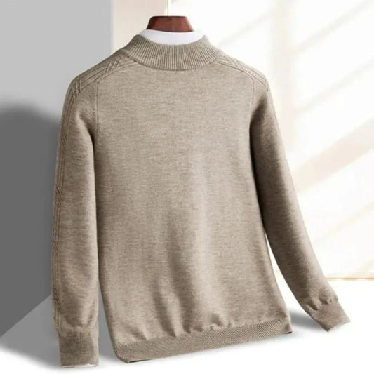 Herren Strickpullover Gerippt Leicht Beige - Norvielle