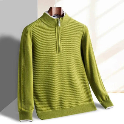 Herren Strickpullover Leicht Rippenstruktur Normale Passform