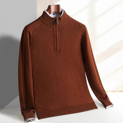 Herren Strickpullover Leicht Rippenstruktur Normale Passform