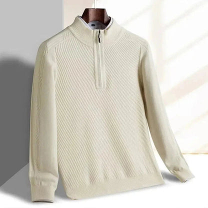 Herren Strickpullover Gerippt Leicht Beige