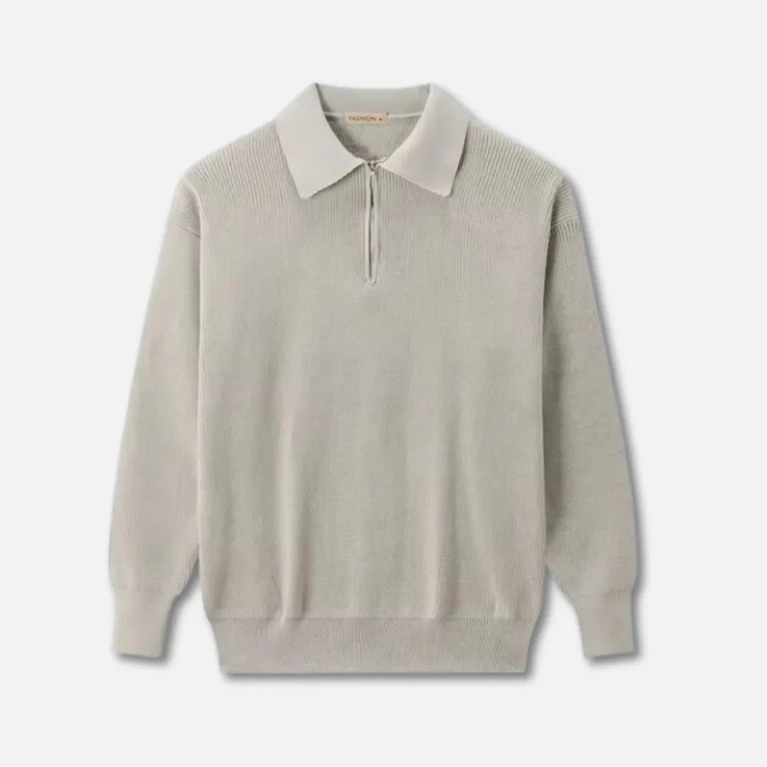 Herren Strickpullover Gerippte Textur Beige