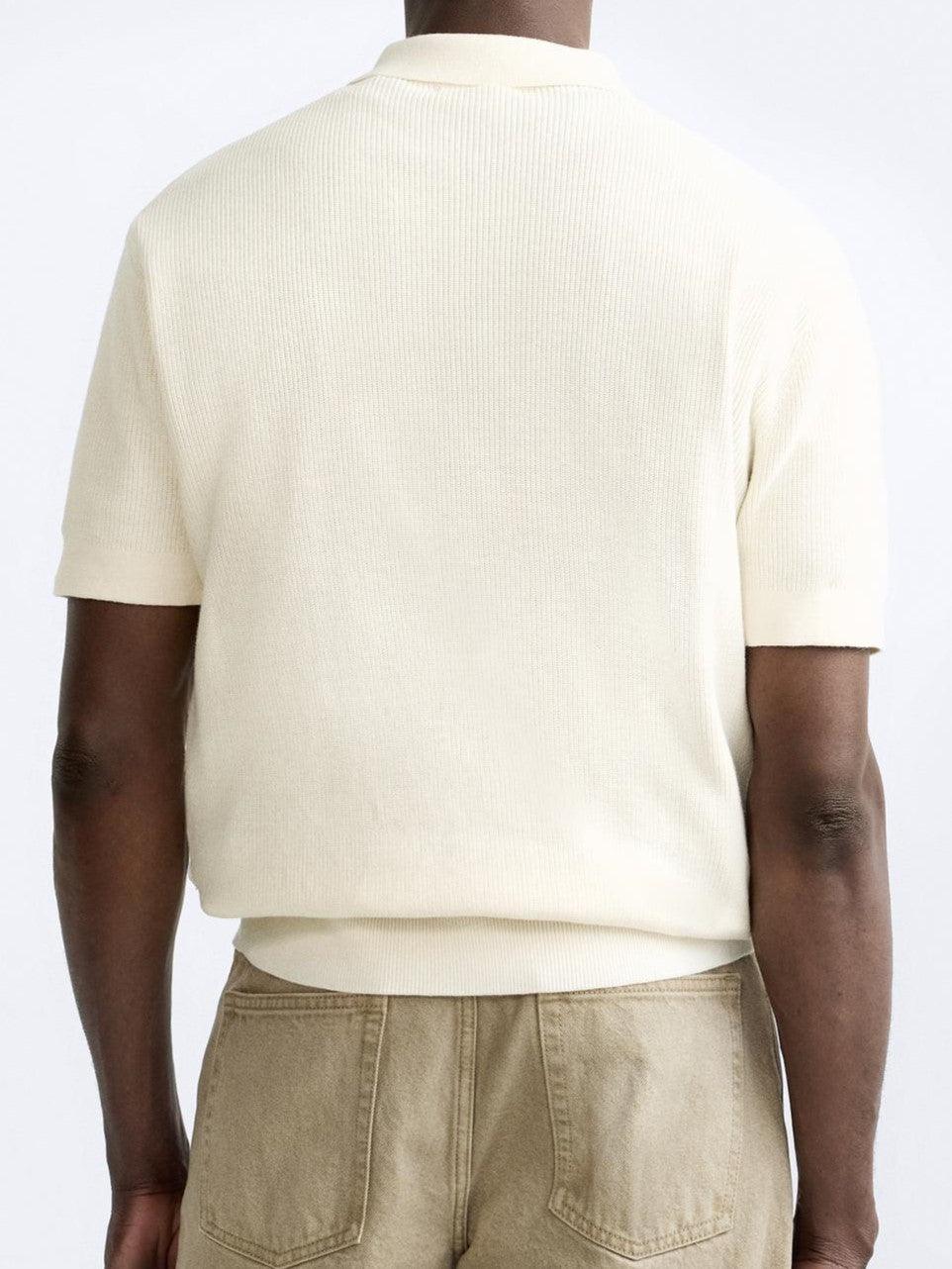 Elegantes Herren Polo Gestrickt Mit Reißverschluss