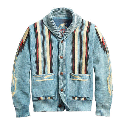 Norvielle Herren Strickjacke Jacquard-Muster