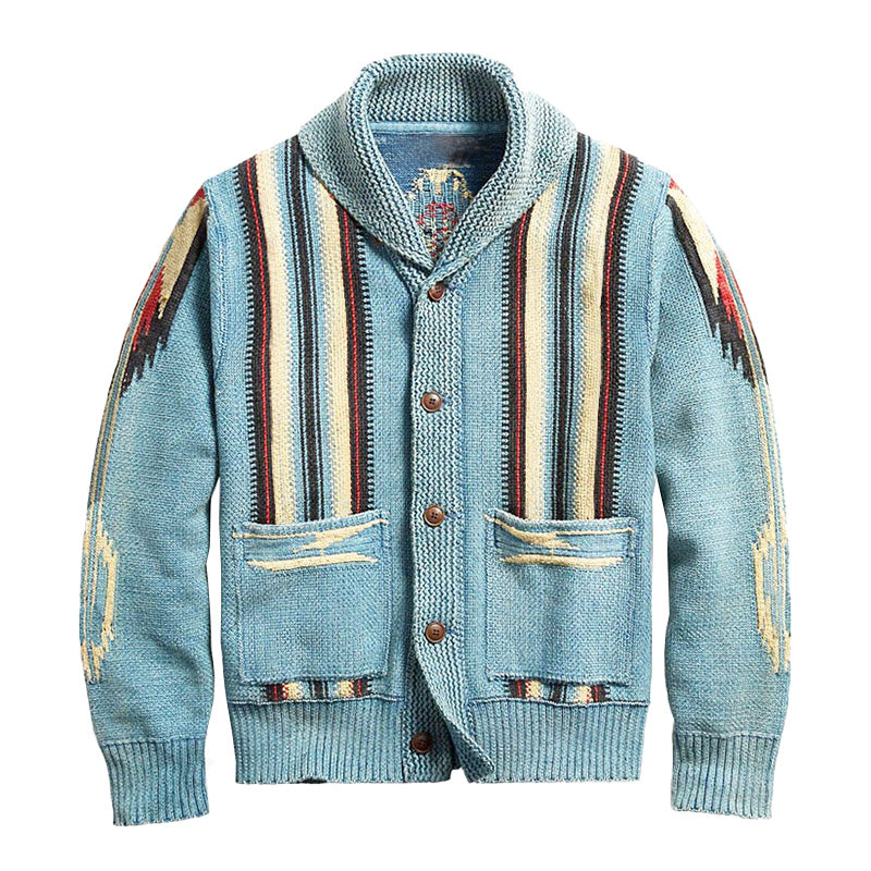 Herren Strickjacke Jacquardmuster
