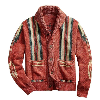 Norvielle Herren Strickjacke Jacquard-Muster